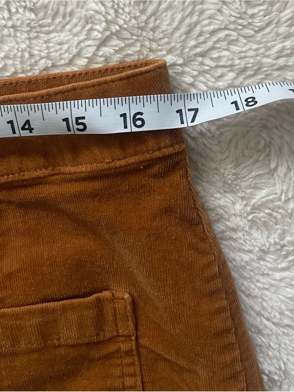 SO Button-Front Corduroy Mini Skirt in Rust